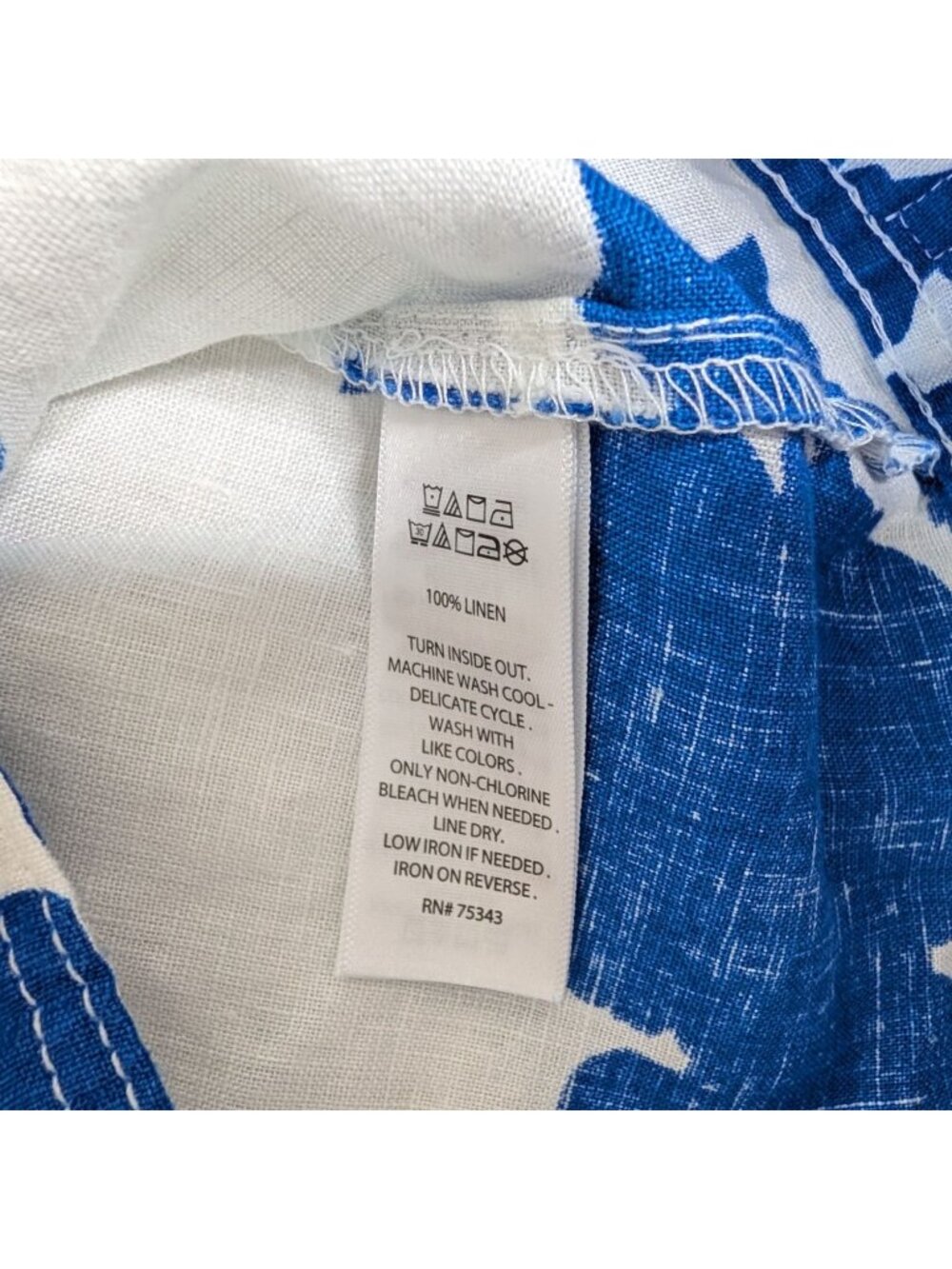 Cynthia Rowley 100% Linen Blue & White Floral Jacket Size S With Button Front & - Picture 8 of 10